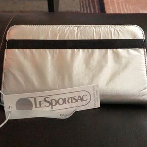 LeSportsac silver Gabrielle zip around organizer